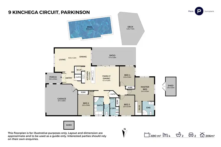 Floorplan of Homely house listing, 9 Kinchega Circuit, Parkinson QLD 4115