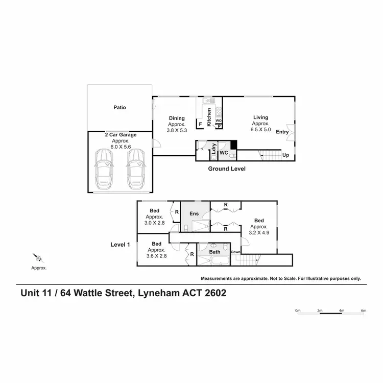 Floorplan of Homely townhouse listing, 11/64 Wattle Street, Lyneham ACT 2602