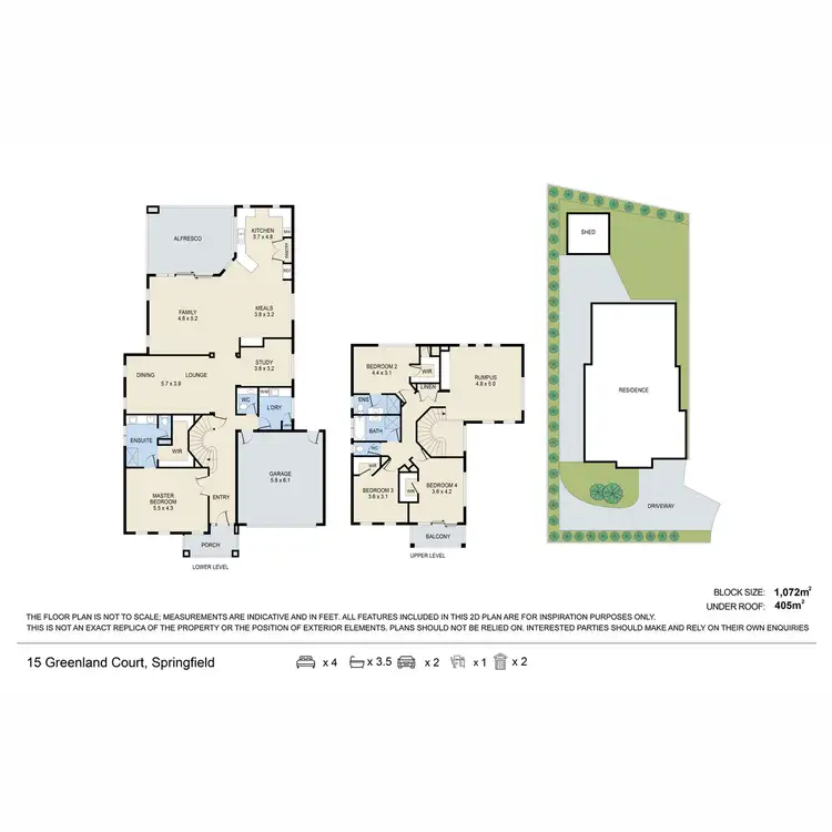 Floorplan of Homely house listing, 15 Greenland Court, Springfield QLD 4300