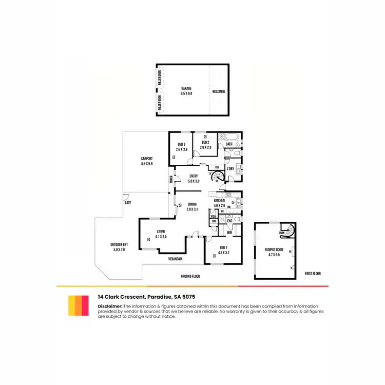 Floorplan of Homely house listing, 14 Clark Crescent, Paradise SA 5075