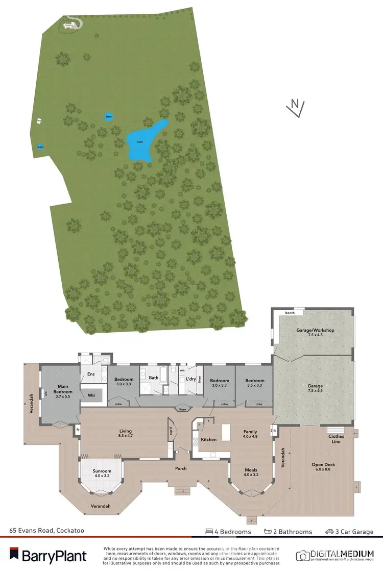 Floorplan of Homely house listing, 65 Evans Road, Cockatoo VIC 3781