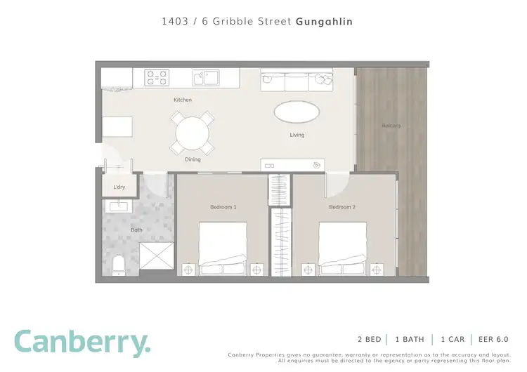 Floorplan of Homely apartment listing, 1403/6 Gribble Street, Gungahlin ACT 2912