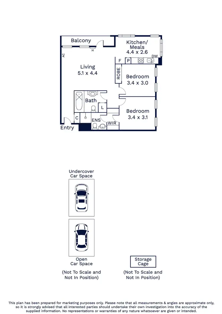 Floorplan of Homely apartment listing, 3/80 Henry Street, Kensington VIC 3031