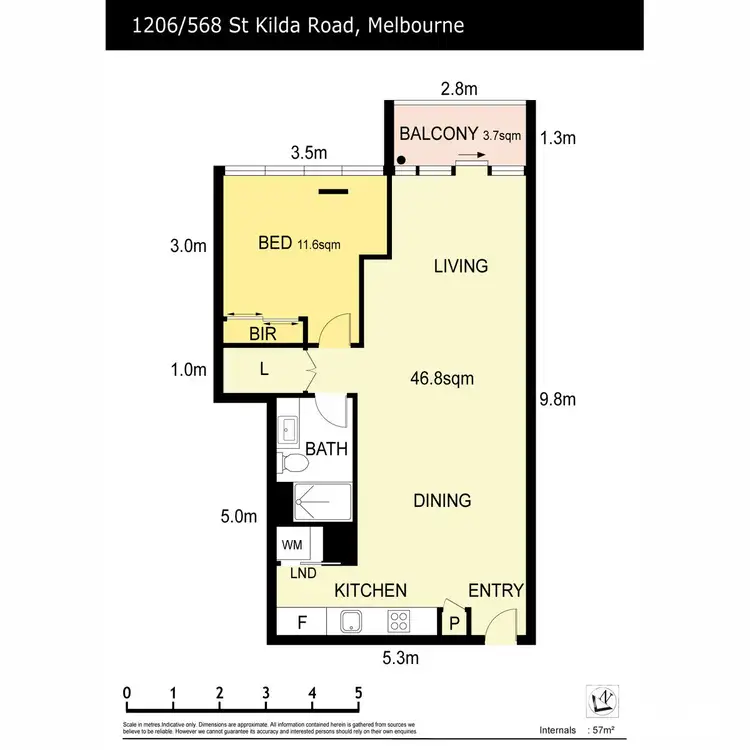 Floorplan of Homely apartment listing, 1206/568 St Kilda Road, Melbourne VIC 3000