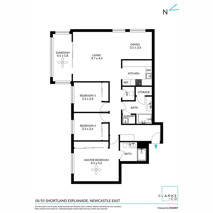 Floorplan of Homely unit listing, 18/55 Shortland Esplanade, Newcastle East NSW 2300