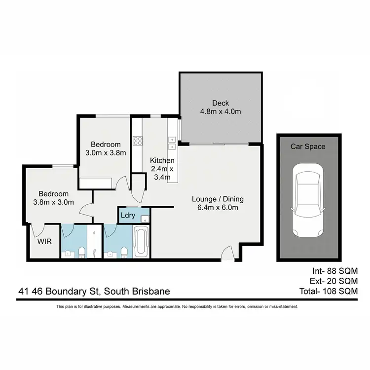 Floorplan of Homely apartment listing, 41/40-46 Boundary Street, South Brisbane QLD 4101