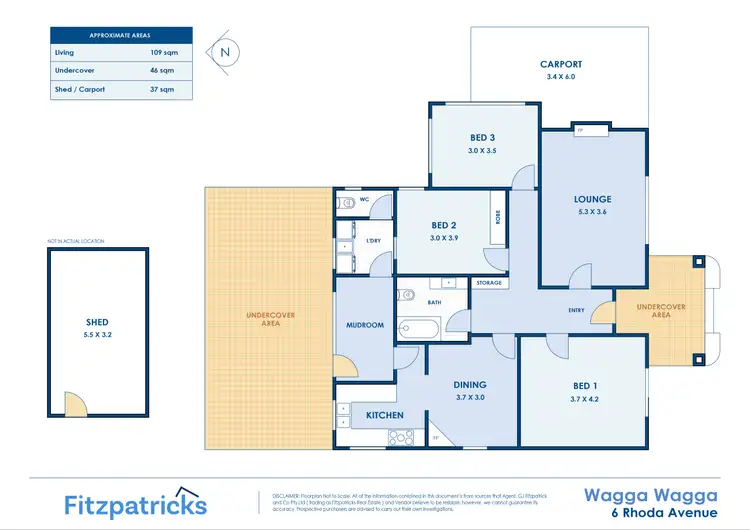 Floorplan of Homely house listing, 6 Rhoda Avenue, Wagga Wagga NSW 2650