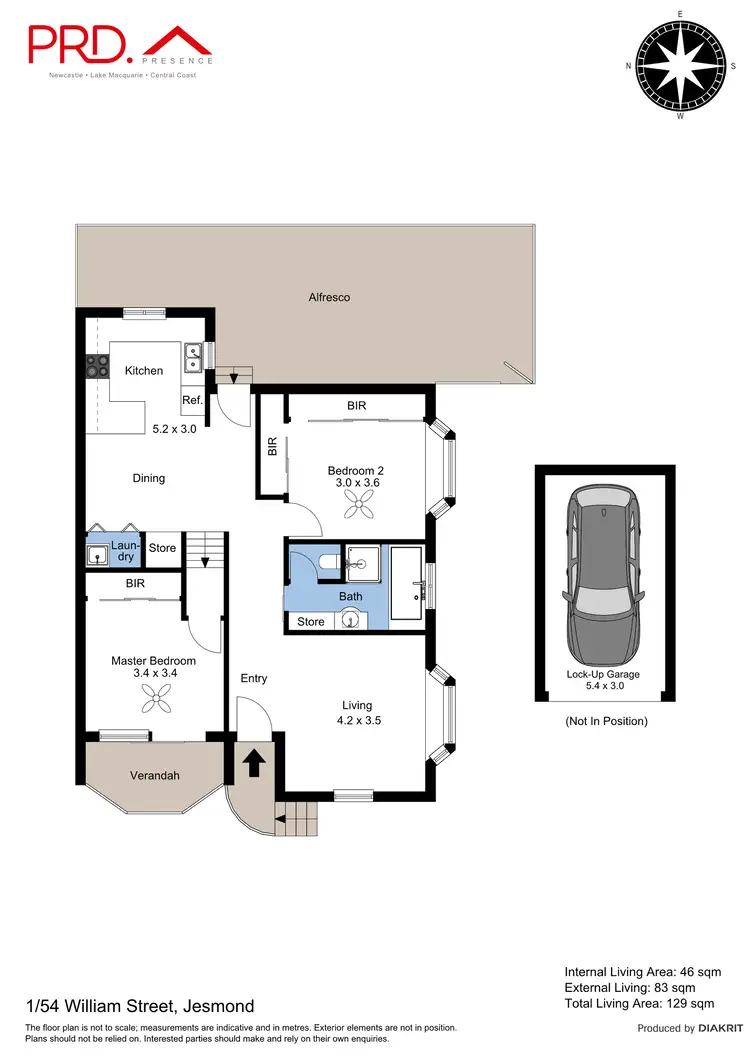 Floorplan of Homely unit listing, 1/54 William Street, Jesmond NSW 2299