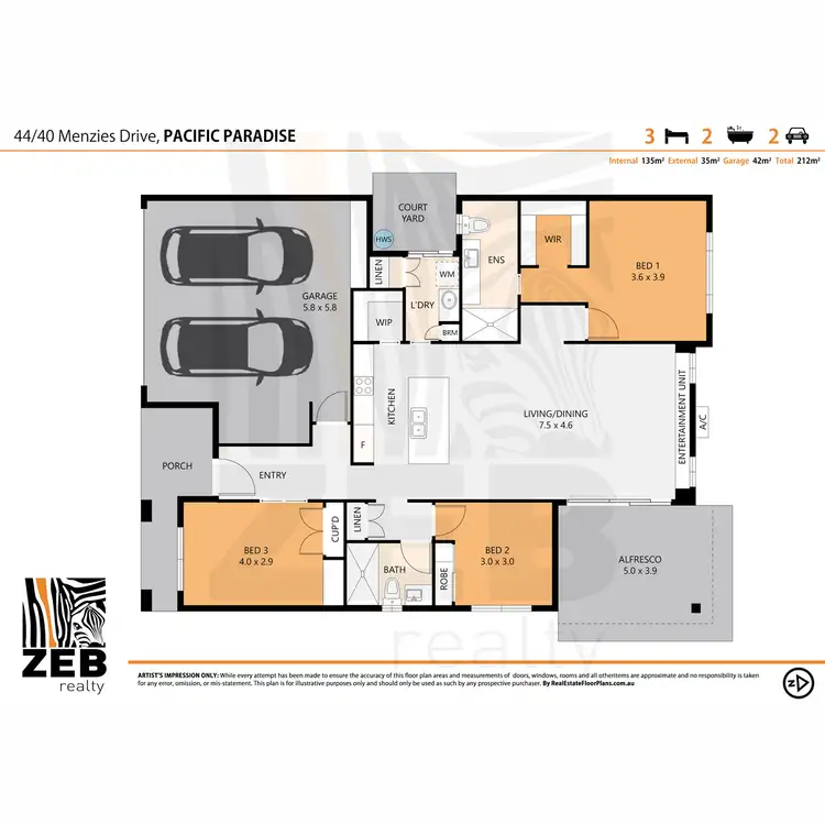 Floorplan of Homely house listing, 44/40 Menzies Drive, Pacific Paradise QLD 4564