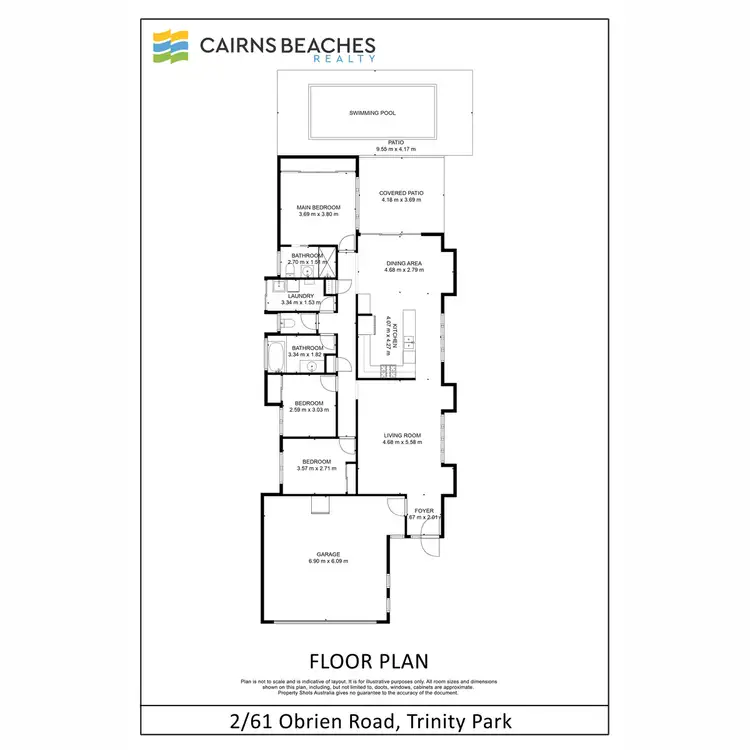 Floorplan of Homely semi-detached listing, 2/61 Obrien Road, Trinity Park QLD 4879
