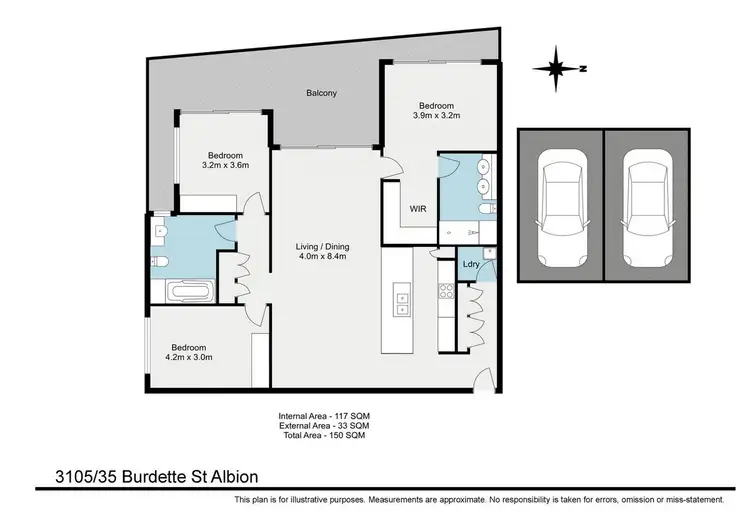 Floorplan of Homely unit listing, 3105/35 Burdett Street, Albion QLD 4010