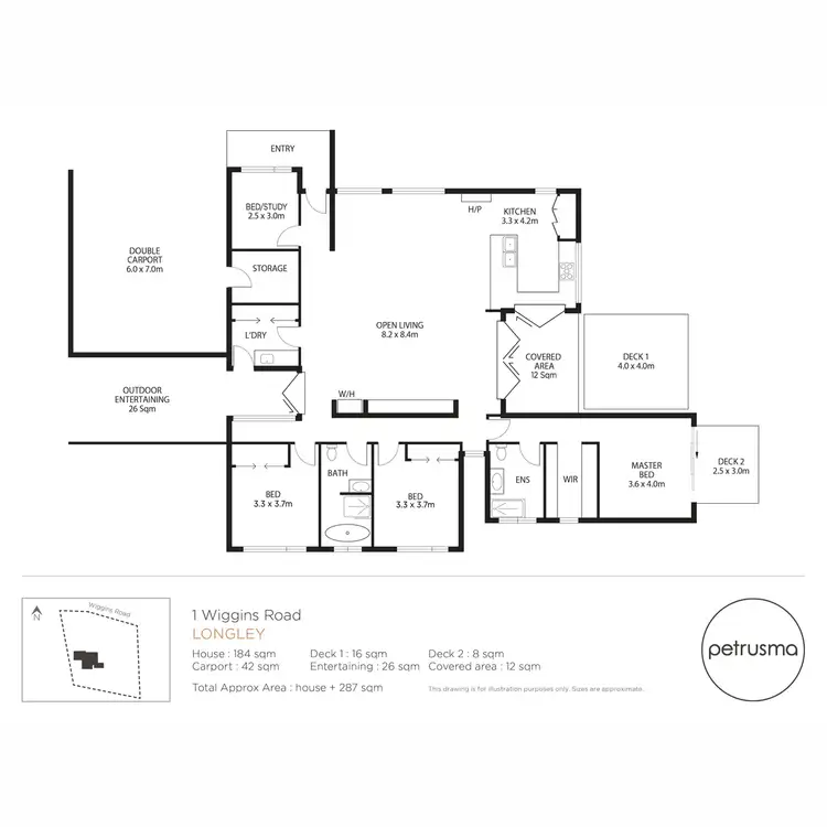 Floorplan of Homely house listing, 1 Wiggins Road, Longley TAS 7150