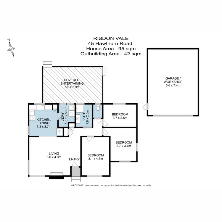 Floorplan of Homely house listing, 45 Hawthorn Road, Risdon Vale TAS 7016