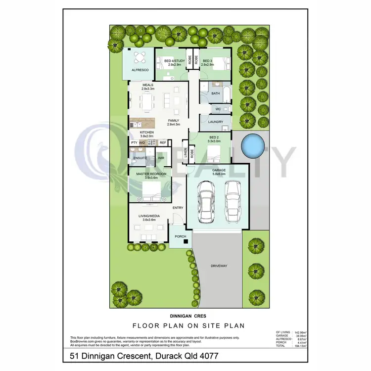 Floorplan of Homely house listing, 51 Dinnigan Crescent, Durack QLD 4077