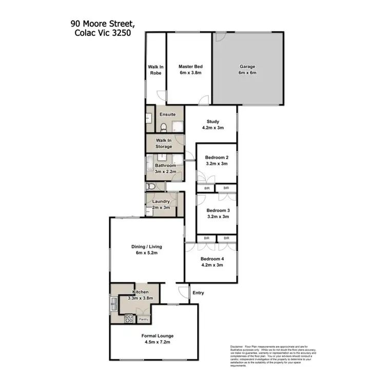 Floorplan of Homely house listing, 90 Moore Street, Colac VIC 3250
