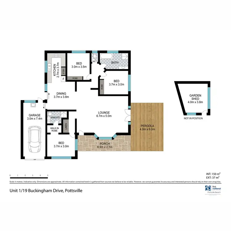 Floorplan of Homely semi-detached listing, 1/19 Buckingham Drive, Pottsville NSW 2489