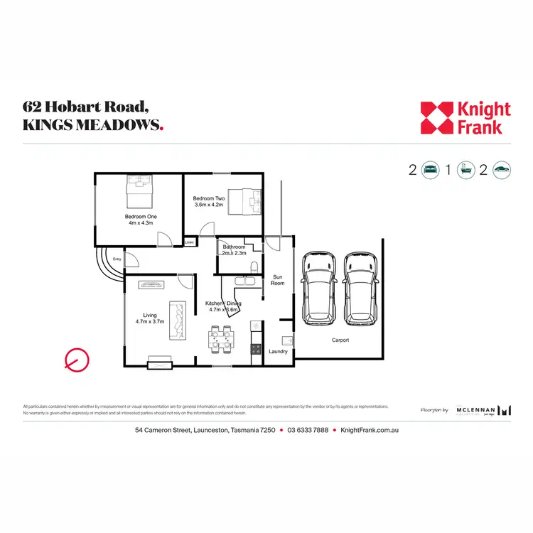 Floorplan of Homely house listing, 62 Hobart Road, Kings Meadows TAS 7249