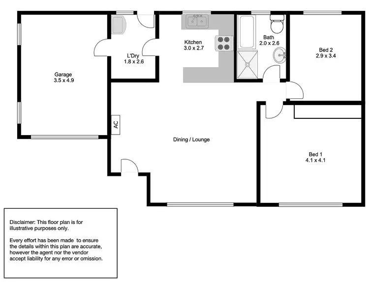 Floorplan of Homely unit listing, 2/15 Newton Street, Port Lincoln SA 5606