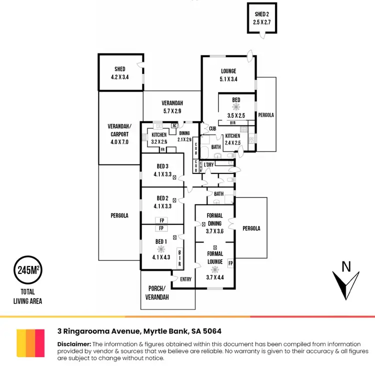 Floorplan of Homely house listing, 3 Ringarooma Avenue, Myrtle Bank SA 5064