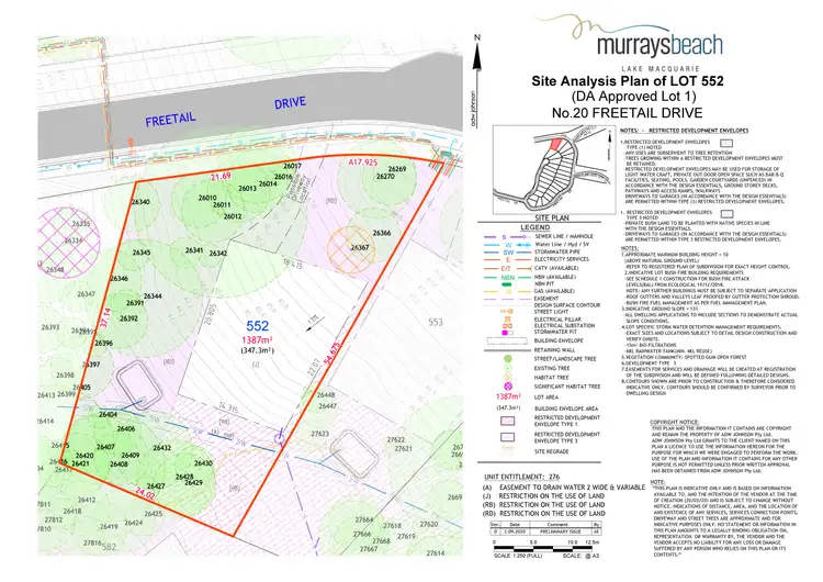 Floorplan of Homely land listing, 20 Freetail Drive, Murrays Beach NSW 2281