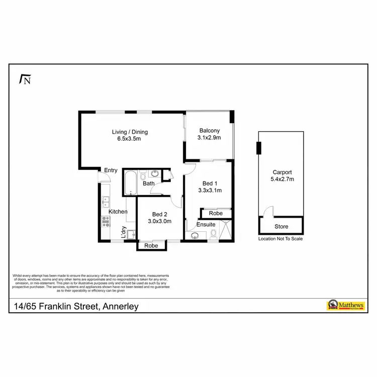 Floorplan of Homely unit listing, 14/65 Franklin Street, Annerley QLD 4103