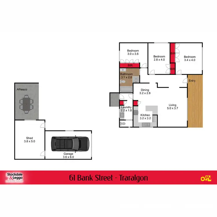 Floorplan of Homely house listing, 61 Bank Street, Traralgon VIC 3844