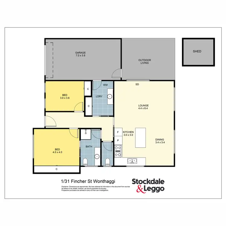 Floorplan of Homely unit listing, 1/31 Fincher Street, Wonthaggi VIC 3995