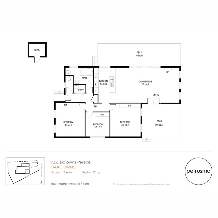 Floorplan of Homely house listing, 72 Oakdowns Parade, Oakdowns TAS 7019