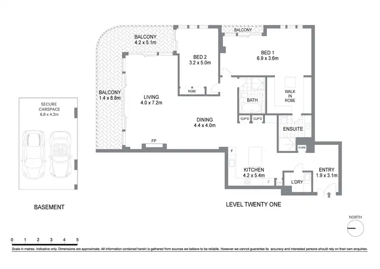 Floorplan of Homely apartment listing, 2101/168 Kent Street, Sydney NSW 2000