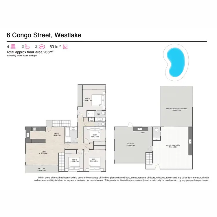 Floorplan of Homely house listing, 6 Congo Street, Westlake QLD 4074