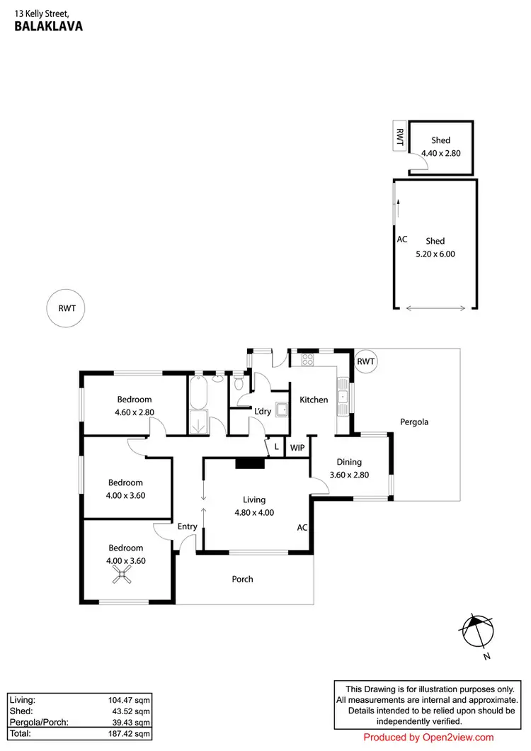 Floorplan of Homely house listing, 13 Kelly Street, Balaklava SA 5461