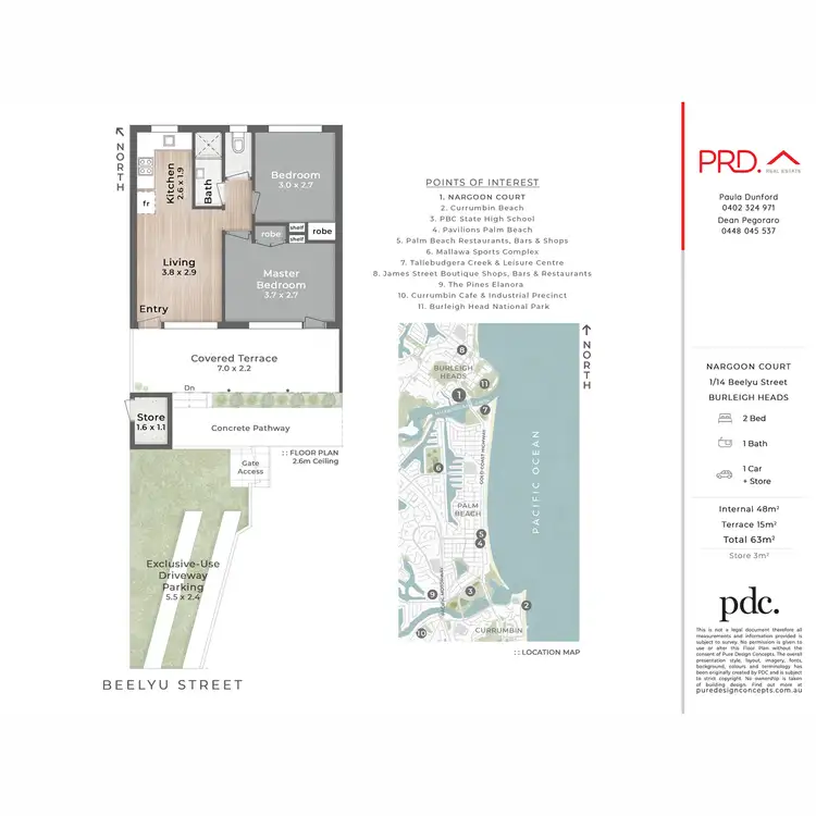 Floorplan of Homely unit listing, 1/14 Beelyu Street, Burleigh Heads QLD 4220