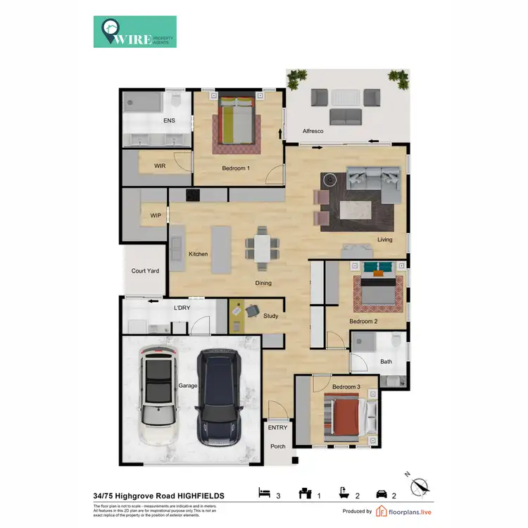 Floorplan of Homely villa listing, 34/75 Highgrove Road, Highfields QLD 4352