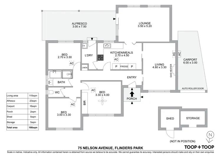 Floorplan of Homely house listing, 75 Nelson Avenue, Flinders Park SA 5025