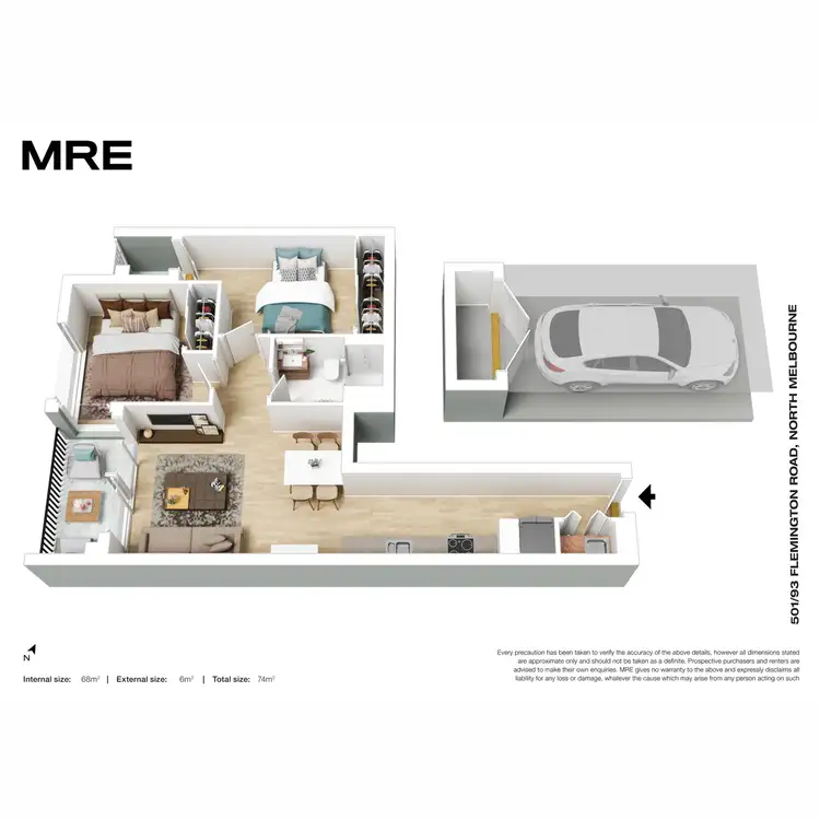 Floorplan of Homely apartment listing, 501/93 Flemington Road, North Melbourne VIC 3051