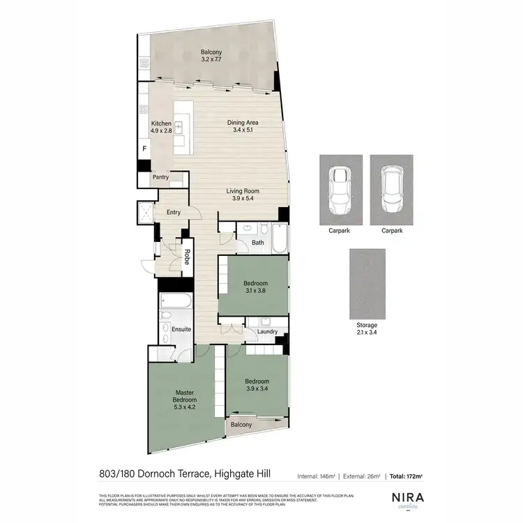 Floorplan of Homely apartment listing, 803/180 Dornoch Terrace, Highgate Hill QLD 4101