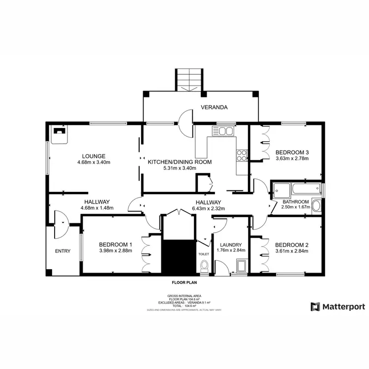 Floorplan of Homely house listing, 9 Freind Place, Northam WA 6401