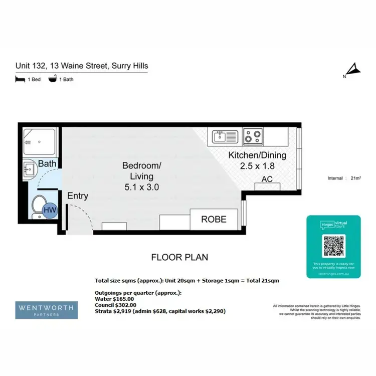 Floorplan of Homely apartment listing, 132/13 Waine Street, Darlinghurst NSW 2010