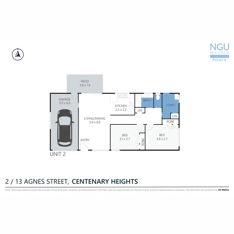 Floorplan of Homely apartment listing, 2/13 Agnes Street,, Centenary Heights QLD 4350
