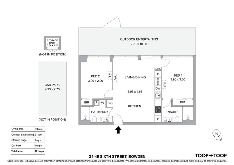 Floorplan of Homely apartment listing, G5/46 Sixth Street, Bowden SA 5007