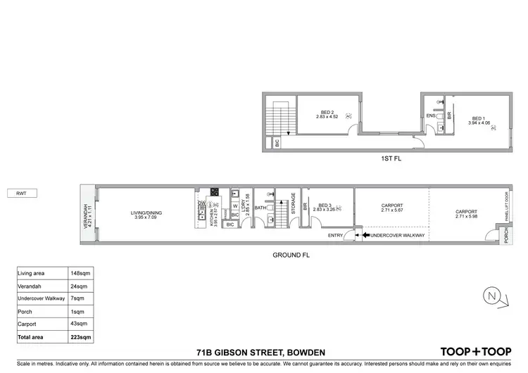 Floorplan of Homely townhouse listing, 71B Gibson Street, Bowden SA 5007