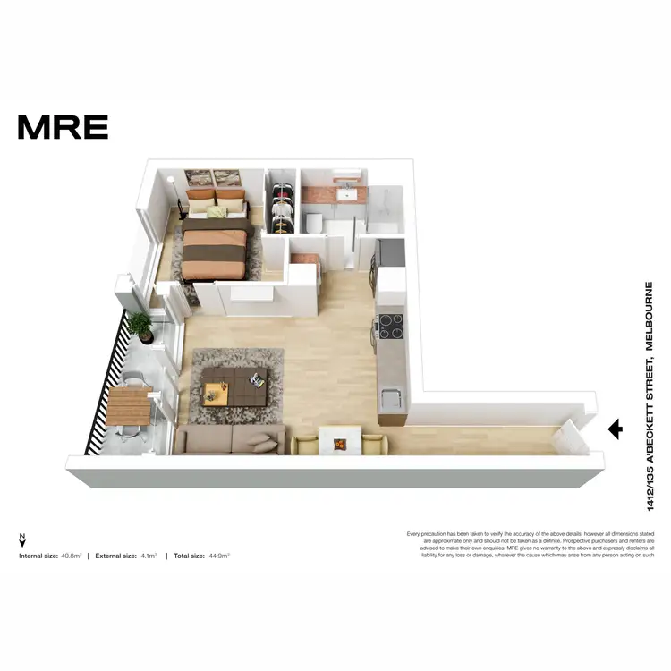 Floorplan of Homely apartment listing, 1412/135 A'Beckett Street, Melbourne VIC 3000