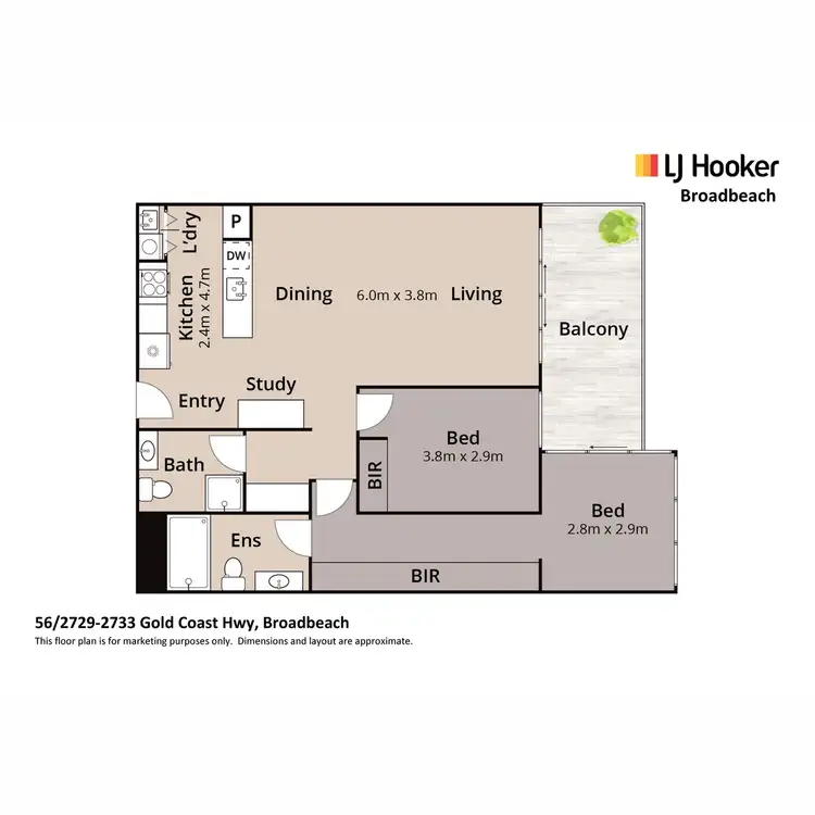 Floorplan of Homely apartment listing, 56/2729-2733 Gold Coast Highway, Broadbeach QLD 4218
