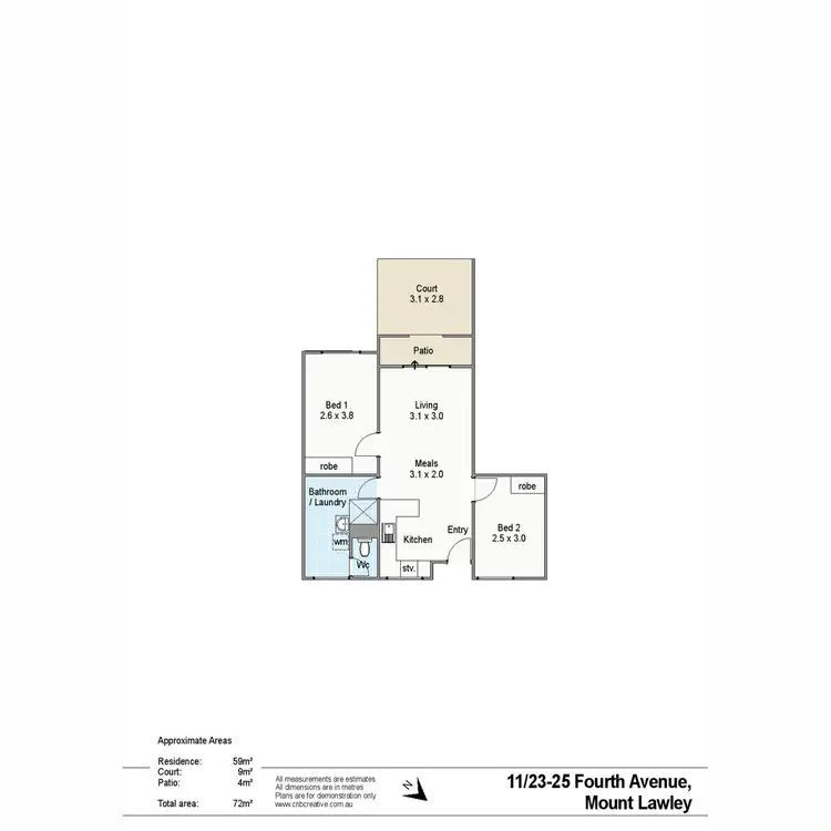 Floorplan of Homely apartment listing, 11/25 Fourth Avenue, Mount Lawley WA 6050