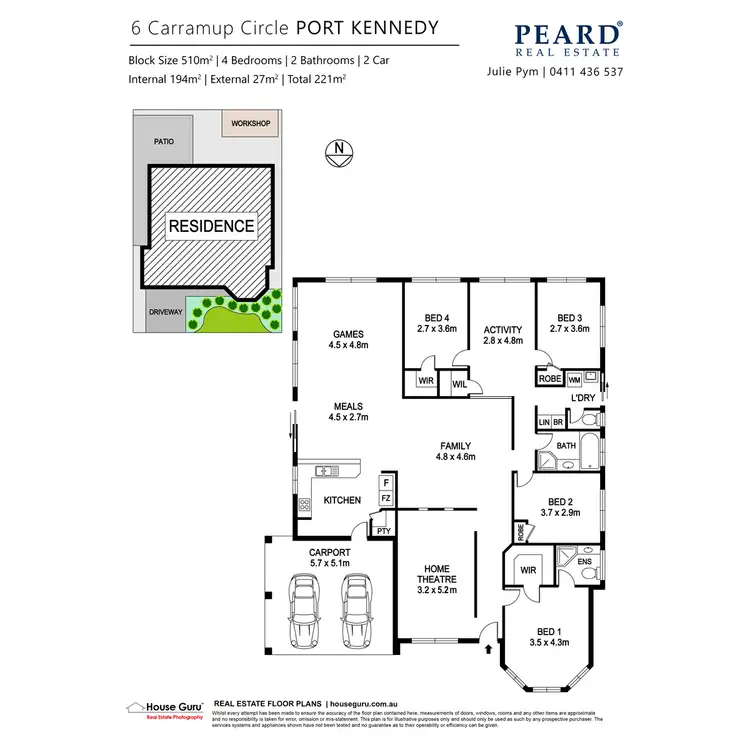 Floorplan of Homely house listing, 6 Carramup Circle, Port Kennedy WA 6172