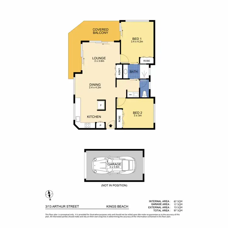 Floorplan of Homely unit listing, 3/13 Arthur Street, Kings Beach QLD 4551