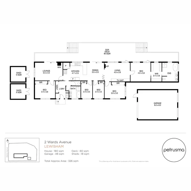 Floorplan of Homely house listing, 2 Wards Avenue, Lewisham TAS 7173