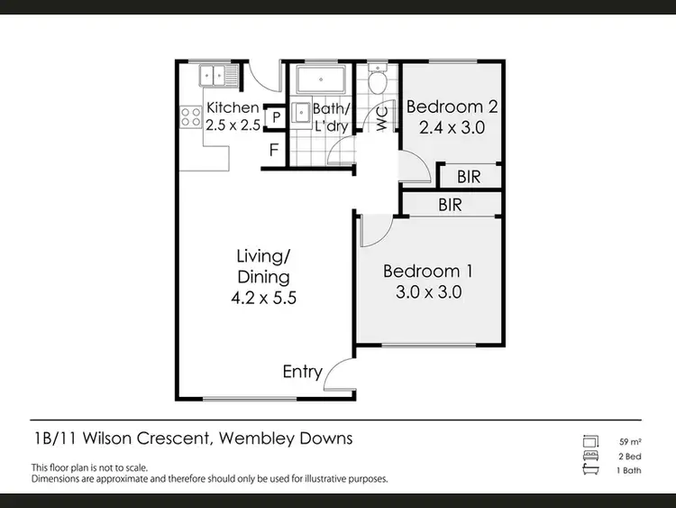 Floorplan of Homely apartment listing, 1B/11 Wilson Crescent, Wembley Downs WA 6019