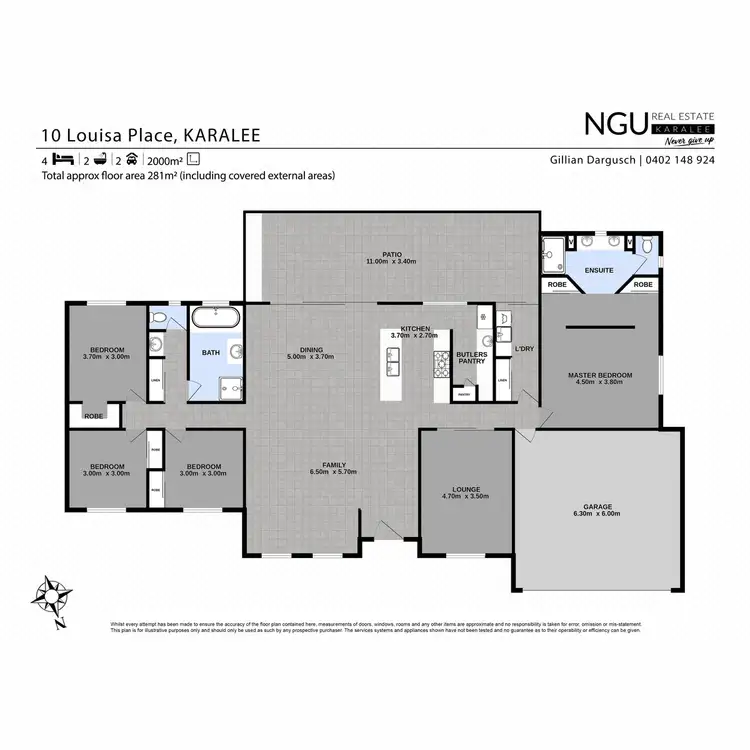 Floorplan of Homely house listing, 10 Louisa Place, Karalee QLD 4306