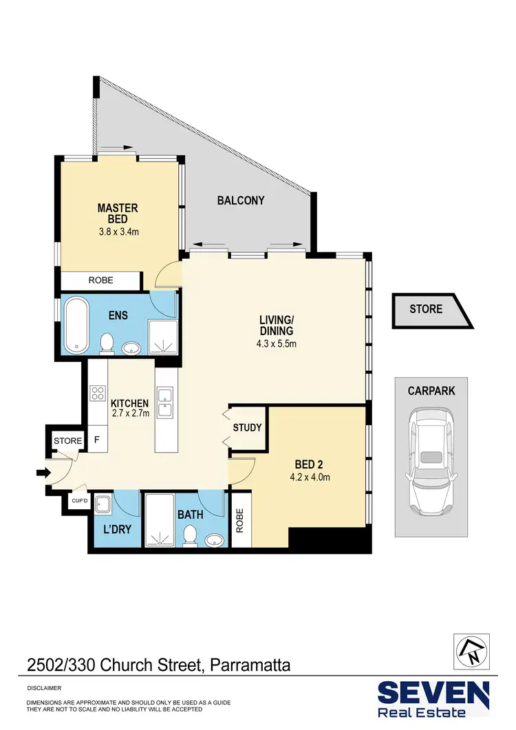 Floorplan of Homely apartment listing, 2502/330 Church Street, Parramatta NSW 2150